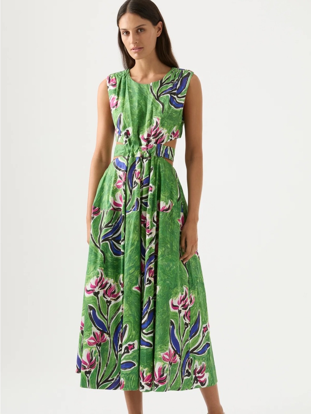 Aje Floral Midi Dress